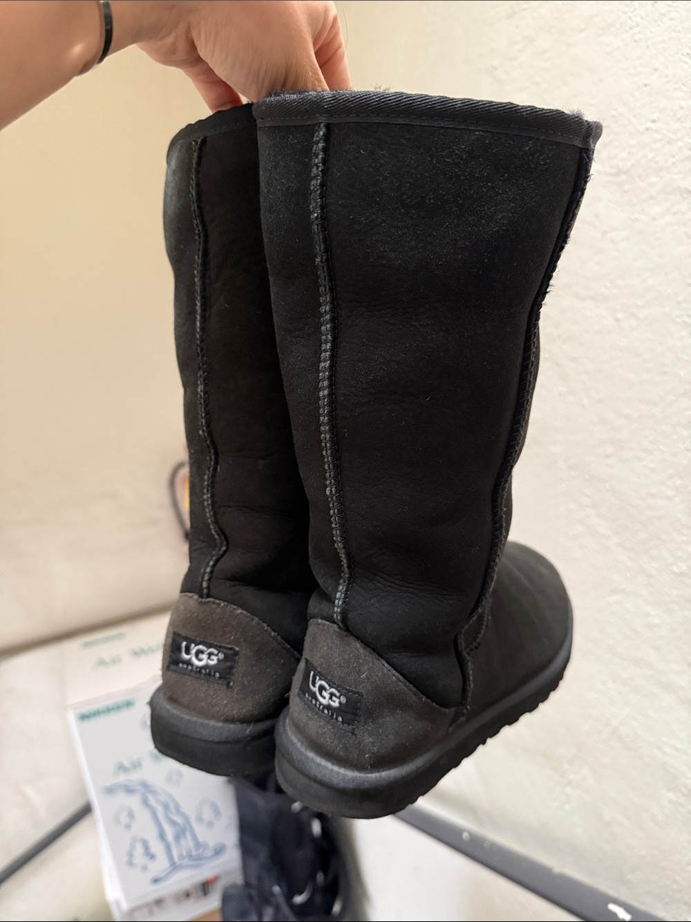 UGG Kids Tall Black Suede Boots